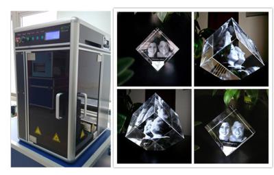 China Máquina de grabado de cristal del laser del cristal 3D, sistema rentable del grabado del laser 3D en venta