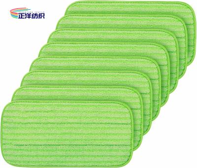 中国 5つはX8.6」ぬれた床の拭くこと緑繊維の縞様式のスプレーのモップのパッドにパッドを入れる 販売のため