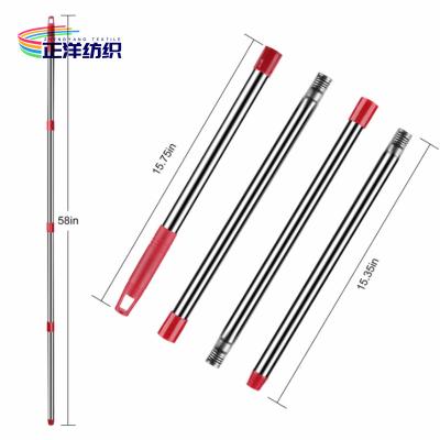 China Stainless Steel Cleaning Mop Handle Four Section 150cm Screw On Mop Handle for sale