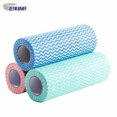 China Wood Pulp Non Woven Kitchen Towel Roll 50 Pcs Fabric 60gsm Disposable Cleaning Rags for sale