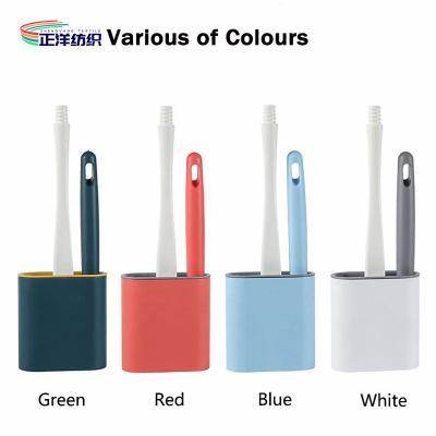 China 38cm Long Handle Carpet Brush TPR Silicone Material 195g Multi Color Toilet Brush With Holder for sale