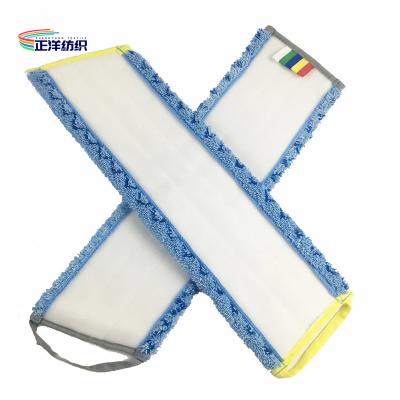 China 14x52x46cm Wet Cleaning Mop Blue Zigzag Trapezoidal Industrial Floor Pad for sale