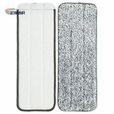 China 12x33cm Wet Floor Cleaning Mop Grey Cloth 3 Pockets Hand Wash Free Mop Refill Pad en venta