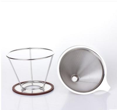 China stainless steel pour over cone dripper reusable coffee filter cup stand for sale