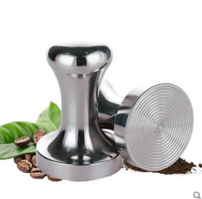 China stainless steel coffee tamper wood handle barista flat base tamper for sale