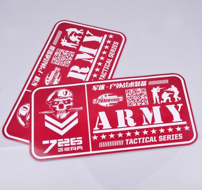 China Private one color printed red outdoor UV resistant army tactical series advertising decal sticker for sale