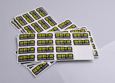 China Print custom 3m strong adhesive light reflective vinyl die cut sheet sticker for sale