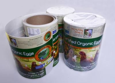 China Custom CMYK printed self adhesive paper food product label for eggs packaging for sale