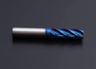 China Blue Coating 1/8 Inch Tungsten Carbide End Mill 2 Flute 3 Flute 4 Flute Cutter Long Length Shank for sale