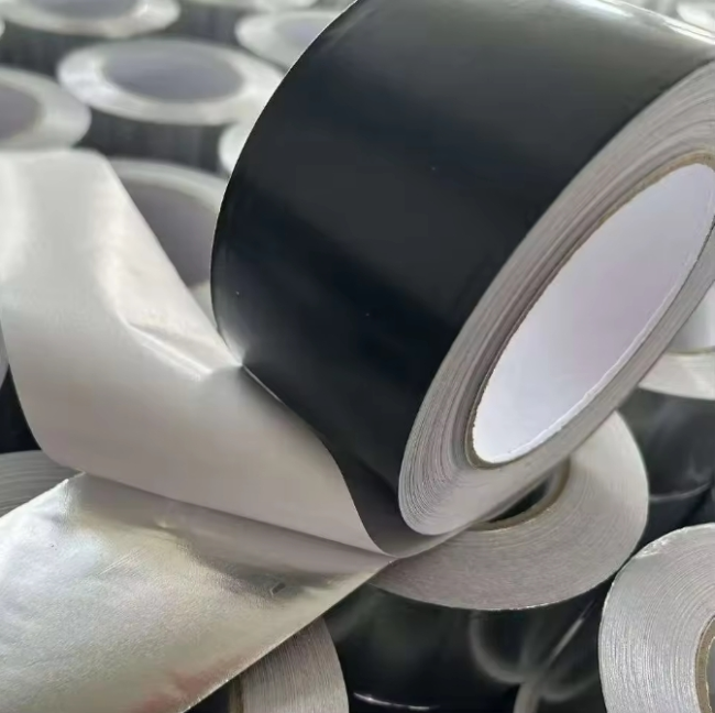 Black Lacquered Aluminum Foil Adhesive Tape for HVAC and industrial applications