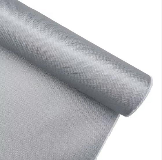 Polyurethane coated fiberglass fabric sample showing material texture and finish