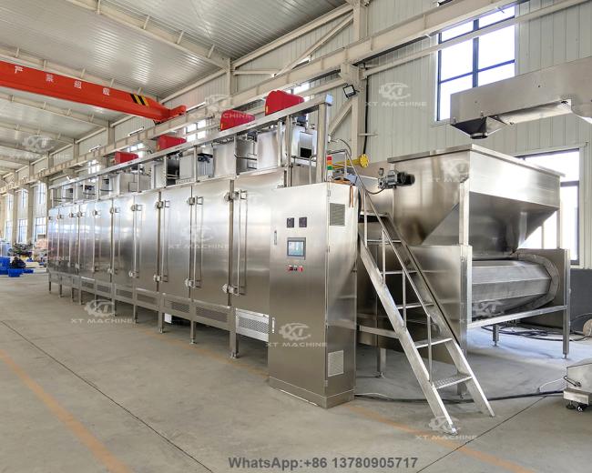 Nut roasting machine side view