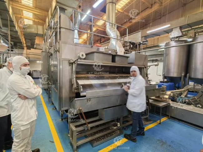 Industrial food processing facility with roasting equipment