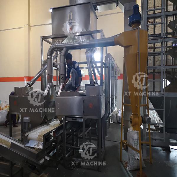 Operational blanching machine at customer site