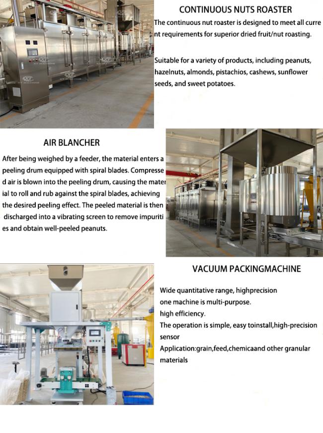 Industrial peanut blanching machine close-up view