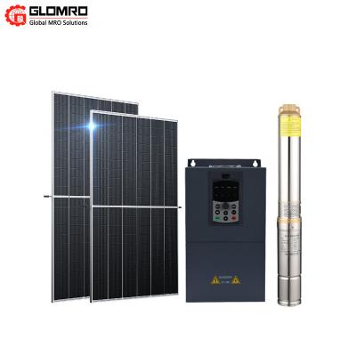 China 2HP Brushless Solar Powered Water Pump Solar Powered Submersible Deep Well Water Pumps For Agriculture Irrigation for sale