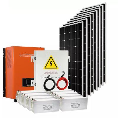 China Black Solar Panel Off Grid 8KW 10KW 25KW 30KW 80KW Portable Station Inverter Solar Power System for sale