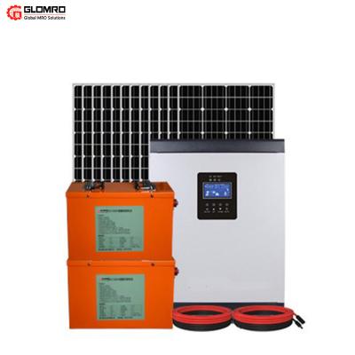 China Single Crystal Solar Energy PV System 12V 24V Monitoring Charging Panel Battery Home System for sale