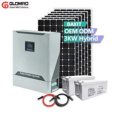 Chine système à énergie solaire de 3000w 6kw picovolte plein outre du système solaire de grille avec le remisage des batteries à vendre