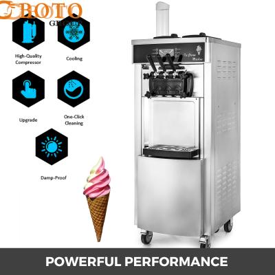 China Auto Refrigerated Ice Cream Maker 3 Flavors 28L Capacity Each Hour Commercial Soft Ice Cream for sale