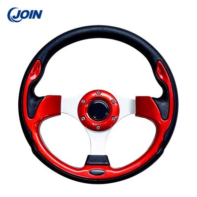 China Golf Buggies 12.5 inch Red PVC Single Color Steering Wheel for sale