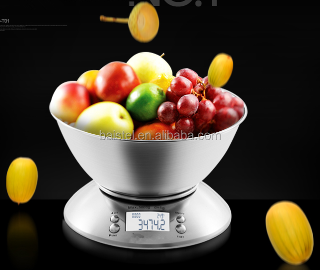 Digital Food Kitchen Scale 5kg 1g Capacity With Bowl