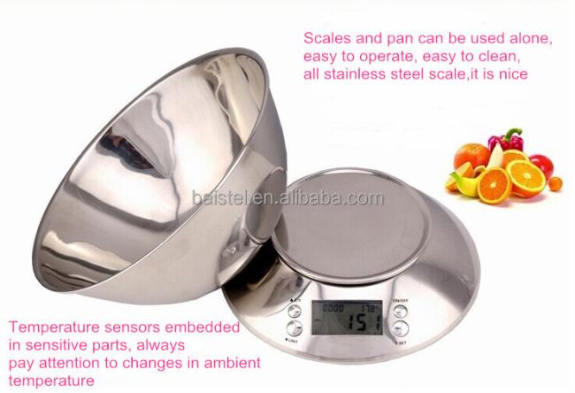 Digital Food Kitchen Scale 5kg 1g Capacity With Bowl