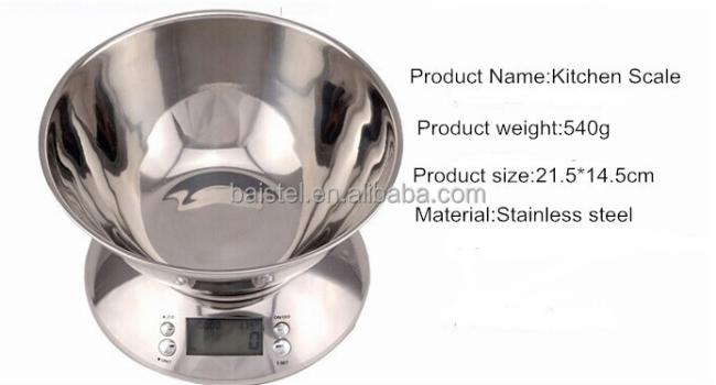 Digital Food Kitchen Scale 5kg 1g Capacity With Bowl