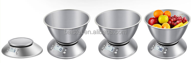 Digital Food Kitchen Scale 5kg 1g Capacity With Bowl