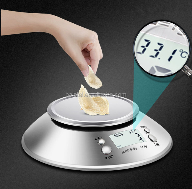 Digital Food Kitchen Scale 5kg 1g Capacity With Bowl