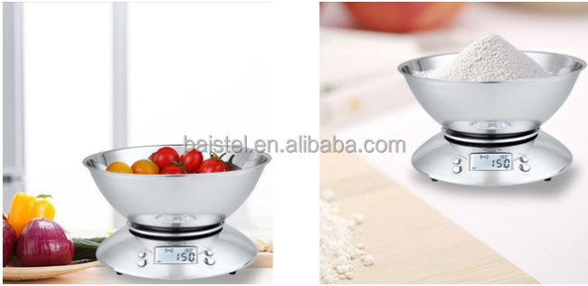 Digital Food Kitchen Scale 5kg 1g Capacity With Bowl