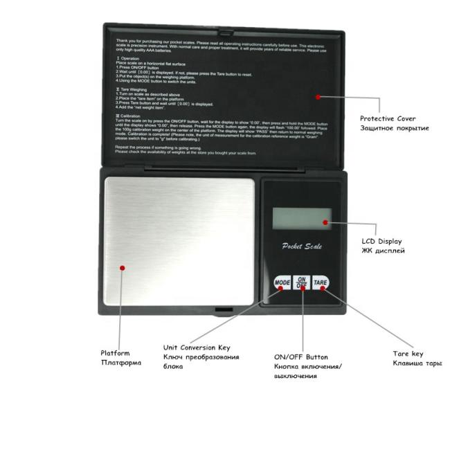High Precision Professional Mini Scales 500g 0.01g Digital Pocket Scale Balance Jewelry Weighing Scale