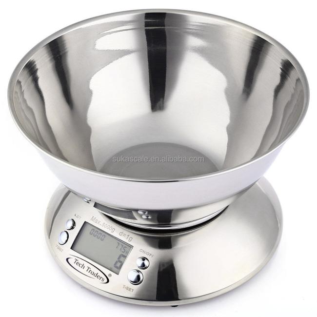 New food measuring gram stainless steel kitchen scale 5kg with bowl food baking scale multifunctional electronic scale
