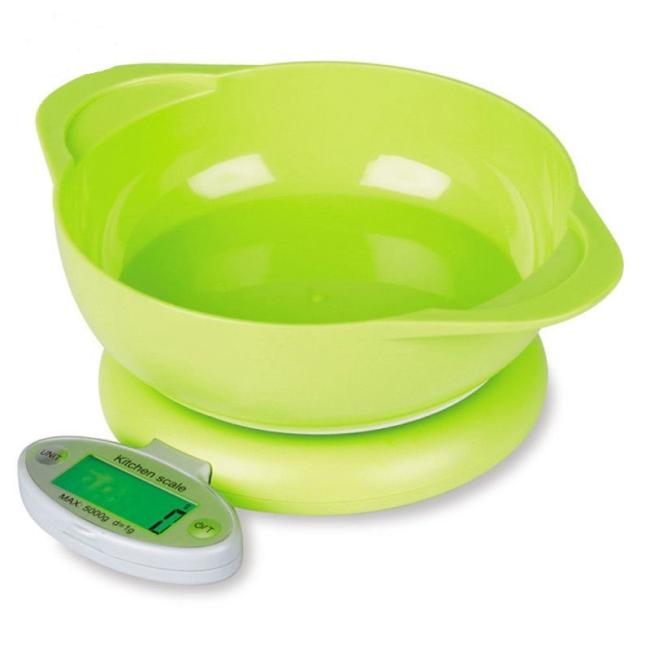 5kg electronic Stainless Steel Food Weighing Scale digital multifunction kitchen scale with Large Removal Bowl