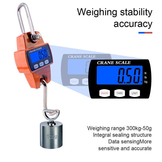20 Pieces 300kg / 50g Digital LCD Smart Electronic Hook Scale Professional Waterproof Detachable Hook Industrial Scale Hanging