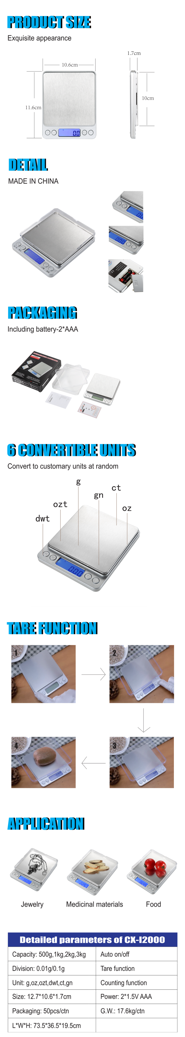 Hot Sale Digital Weighing Scale 500g/0.01g Digital Scale 0.01g Jewelry Gold Scale