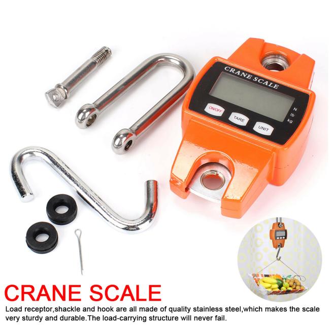 300kg Crane Scale Stainless Steel Electronic Hook Hanging Scale Digital Loop Industrial Heavy Duty Weight Balance