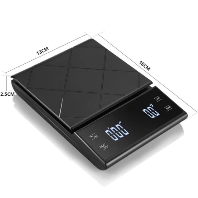 3KG/0.1g Kitchen Scale with Timer Hand Punch Drip Coffee Scale LCD Digital Coffee Scale 5KG/0.1g Household scale