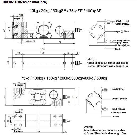 stainless steel load cell 6G C3 100kg 200kg 300kg 500kg stainless steel weight sensor