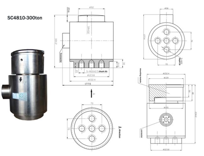 SC4811 Compression Type Canister Style 30 ton 300 ton Load Cell 500ton 1000ton Load Cell Weight Sensor