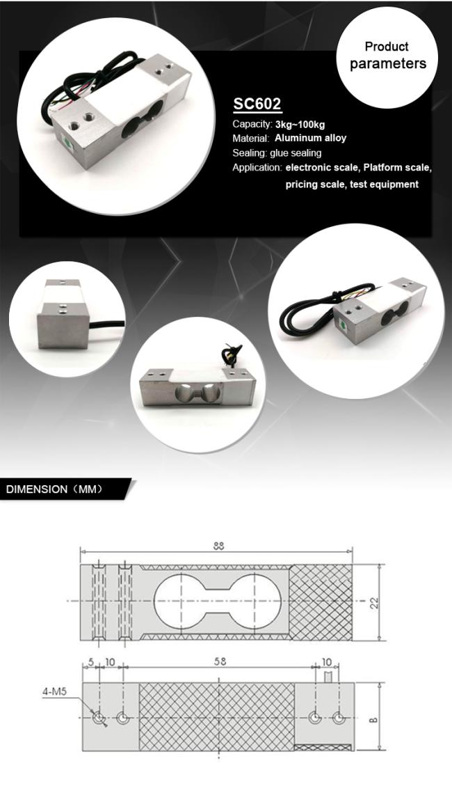 SC602 Aluminum alloy Single Point Load Cell 3kg 6kg 10kg 50kg 60kg 100kg