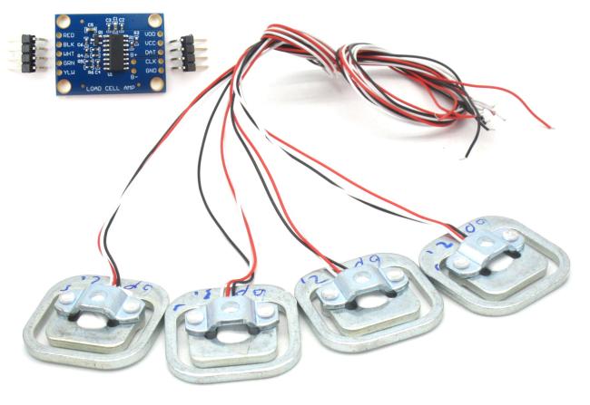 3 wires Half bridge load cell 4pcs 50kg 200kg Body Scale Load Cell Weight Sensor + Hx711 Ad Weighing Module
