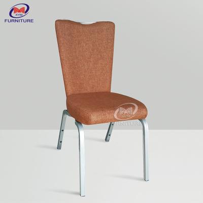 China Silver Stackable Banquet Chair Metal Banquet Hall Furniture Chair Square Back for sale