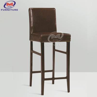 China Brown Wrapping Cloth Bar Stool Chair Outdoor Metal High Bar Chairs for sale
