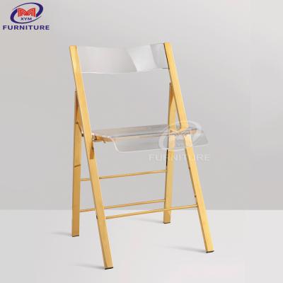 China Foldable Acrylic Seat Board Plastic Folding Chair 300KG Load Capacity Outdoor Furniture en venta
