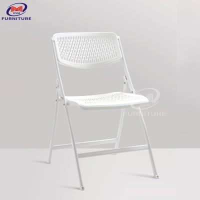 China Outdoor Plastic Folding Dining Chair HDPE White Mesh Back Lighter for sale