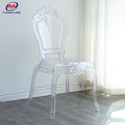 China Royal Wedding Clear Crystal Event Plastic Resin Chiavari Chair Princess Bella Ghost Chair for sale