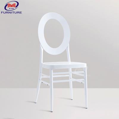 China White Chiavari Chairs Wedding Aluminum Outdoor Wedding Chairs with Round Back for sale