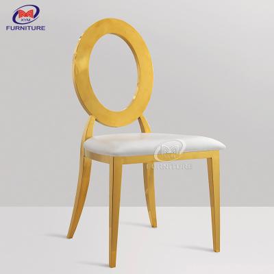 China ODM Round Back SS Banquet Room Chairs Gold For Church for sale