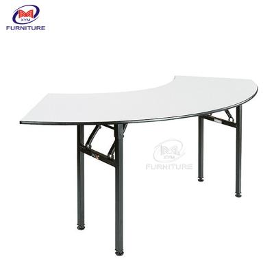 China Foldable Half Moon Hotel Banquet Table PVC Plywood combination for sale